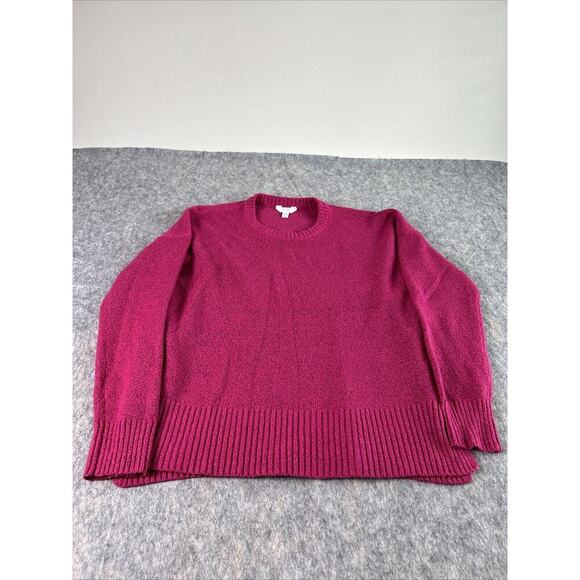 Time and Tru Pink Knit Sweater Women Size L 12 14 Long Sleeve - Picture 1 of 7